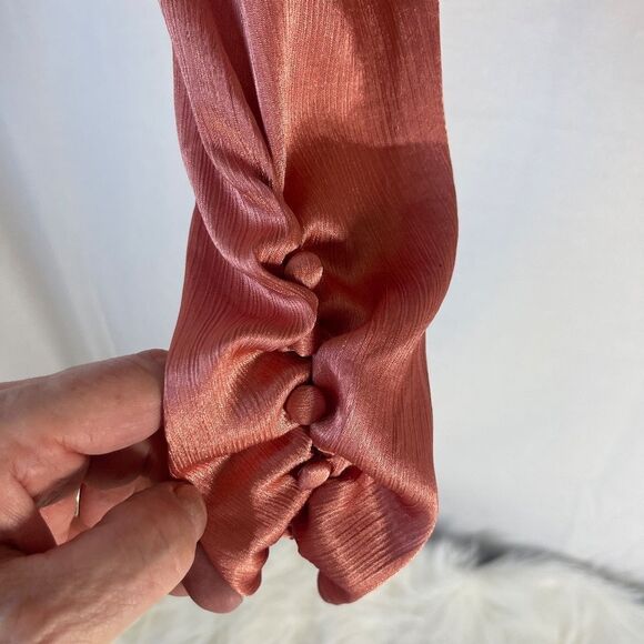 Free People Santiago NWT Pink Cinnamon Puff Shoulder Crop Top Sz XS - Picture 8 of 12